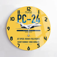 Thumbnail for Pilatus PC-24 design on yellow no frame wall clock