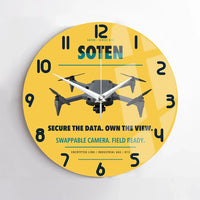 Thumbnail for ACSL SOTEN design on yellow no frame wall clock