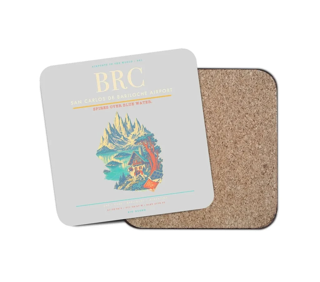 San Carlos de Bariloche Airport BRC Coaster 1-Piece - Light Gray
