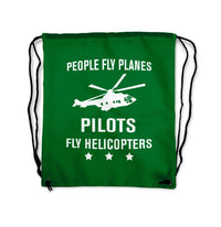 Thumbnail for People Fly Planes Pilots Fly Drawstring Bag - view 4