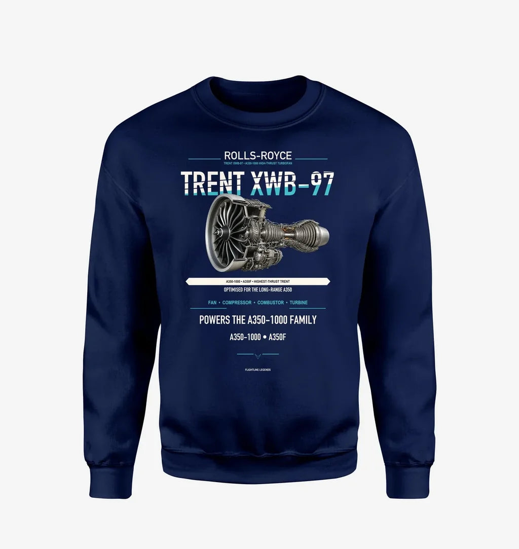 TRENT XWB-97 design on navy blue sweatshirt