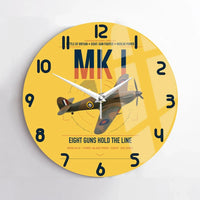 Thumbnail for Hawker Hurricane Mk I design on yellow no frame wall clock