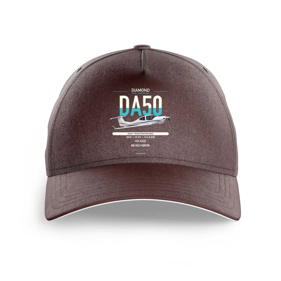Diamond DA50 RG design on brown printed hat