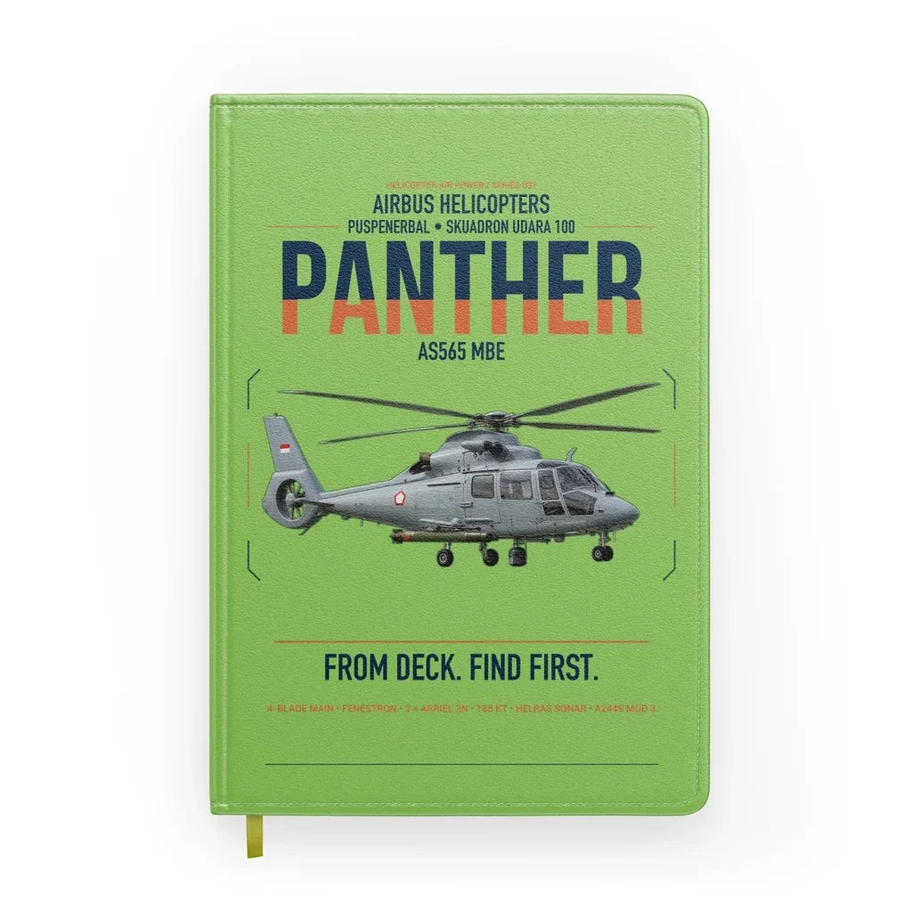Airbus Helicopters AS565 MBe Panther design on light green notebook