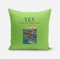 Thumbnail for Inuvik (Mike Zubko) Airport (YEV) design on light green pillow
