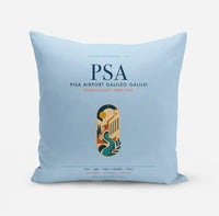 Thumbnail for Pisa Airport Galileo Galilei (PSA) design on light blue pillow