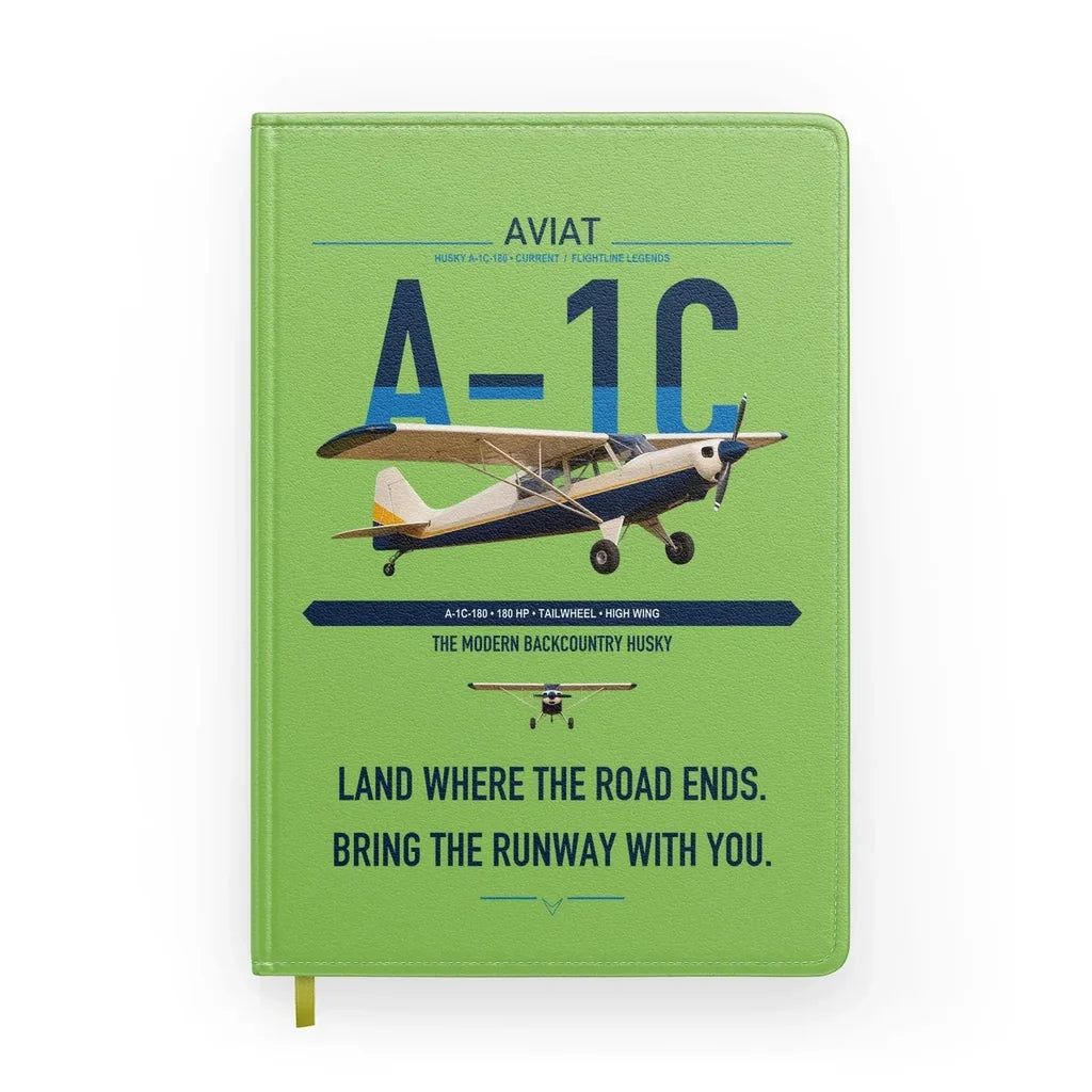 Aviat Husky A-1C-180 design on light green notebook