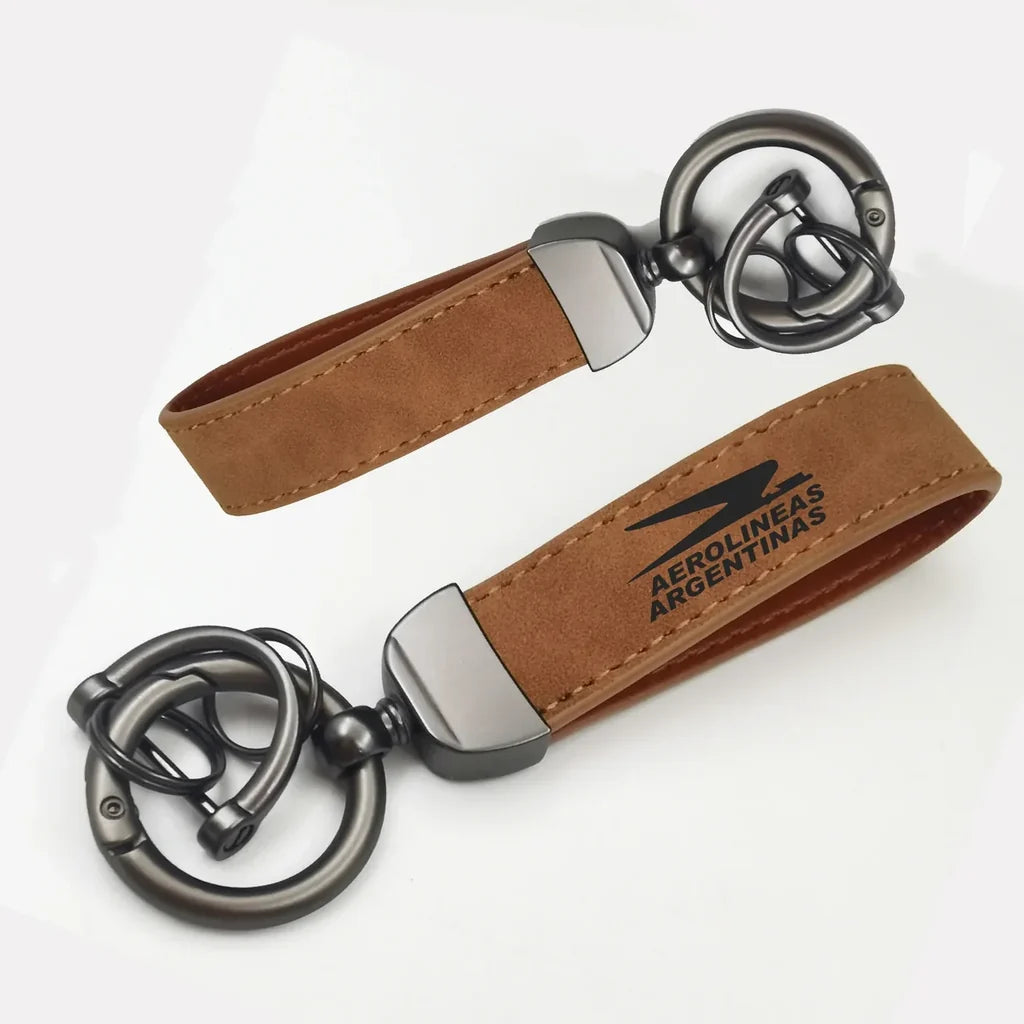 Aerolineas Argentina Horseshoe Buckle key chain, Camel