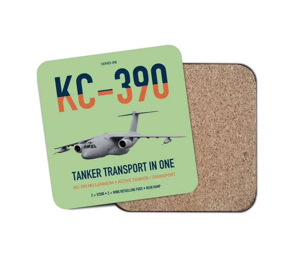 Embraer KC-390 Millennium design on light green 1 piece coaster