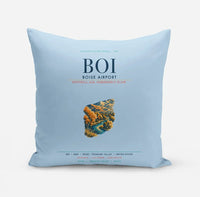 Thumbnail for Boise Airport (BOI) design on light blue pillow