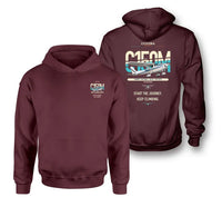 Thumbnail for Cessna 150M design on dark red double-side hoodie, double-side print