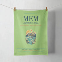 Thumbnail for Frederick W. Smith International Airport Memphis (MEM) design on light green towel