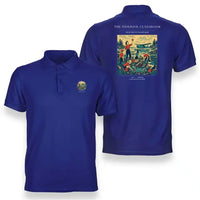 Thumbnail for VINTAGE G4366 - The Tidepool Classroom - Double-Side Polo T-Shirt design on blue