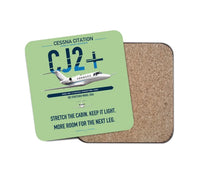 Thumbnail for Cessna Citation CJ2+ design on light green 1 piece coaster