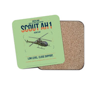 Thumbnail for Westland Scout AH1 design on light green 1 piece coaster