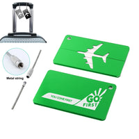 Thumbnail for Go First Aluminum Luggage tag in green