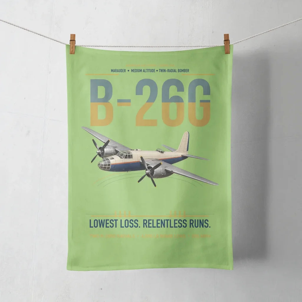 B-26G Marauder design on light green towel