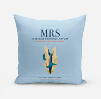Thumbnail for Marseille Provence Airport (MRS) design on light blue pillow