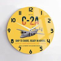 Thumbnail for C-2A Greyhound design on yellow no frame wall clock