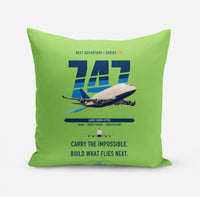Thumbnail for Boeing 747-400 Dreamlifter design on light green pillow