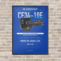 Thumbnail for CF34-10E vertical canvas print - framed - blue background