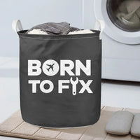Thumbnail for Born To Fix Airplanes Laundry Basket - view 4