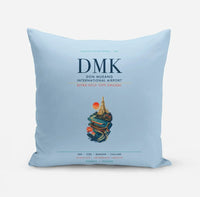 Thumbnail for Don Mueang International Airport Bangkok (DMK) design on light blue pillow