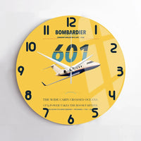 Thumbnail for Bombardier Challenger 601 design on yellow no frame wall clock