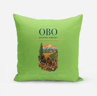 Thumbnail for Obihiro Airport (OBO) design on light green pillow