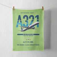 Thumbnail for Airbus A321 design on light green towel