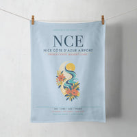 Thumbnail for Nice Côte d’Azur Airport (NCE) design on light blue towel
