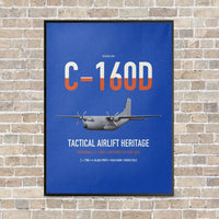 Thumbnail for Transall C-160D vertical canvas print - framed - blue background