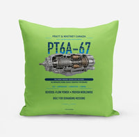 Thumbnail for PT6A-67 design on light green pillow
