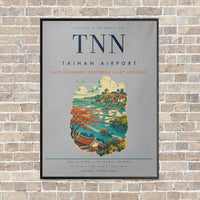 Thumbnail for Tainan Airport TNN vertical canvas print - framed - light gray background
