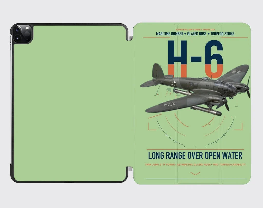 Heinkel He 111H-6 design on light green ipad tablet case