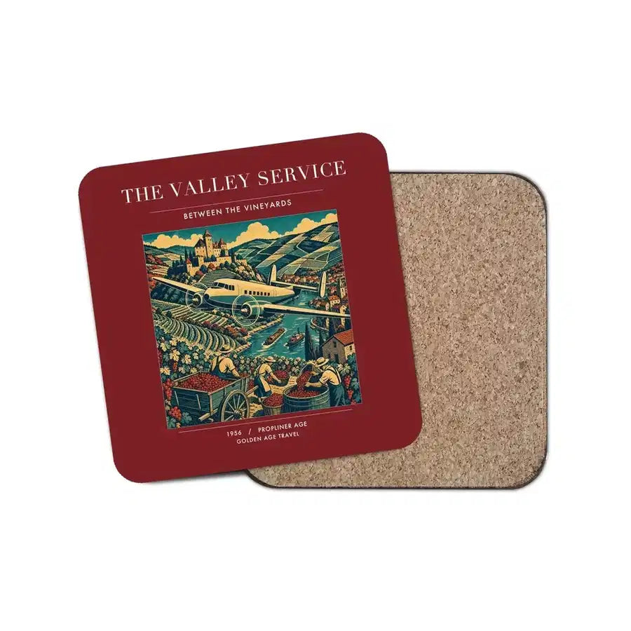 The Valley Service - Designed Coasters design on dark red 1-piece