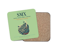 Thumbnail for Santa Maria Public Airport (SMX) design on light green 1 piece coaster