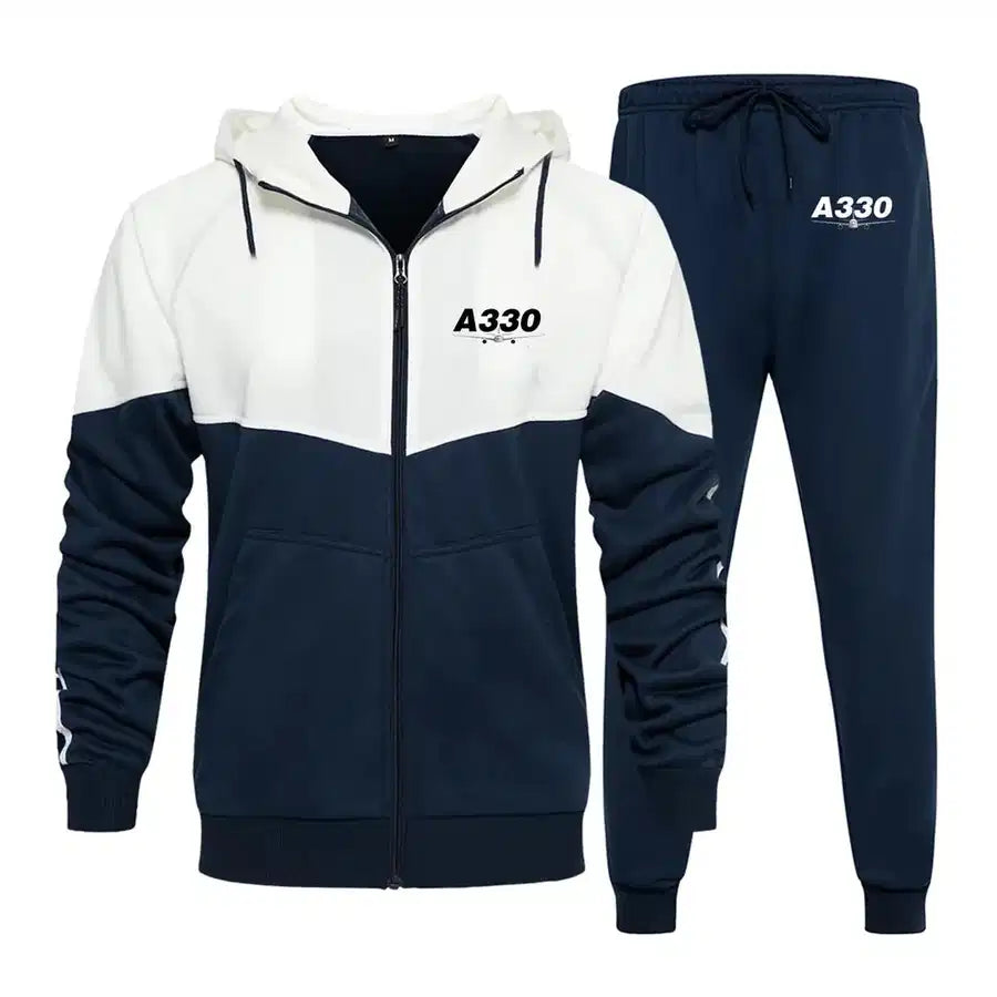 Super Airbus A330 Zipped Hoodie - Colourful - Blue