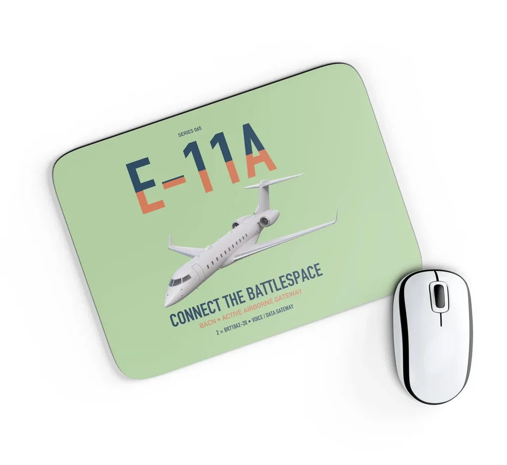 E-11A BACN design on light green rectangle mouse pad