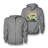 Thumbnail for VINTAGE G4307 - The Ocean Liner Rivalry - Premium Zipped Hoodie design on gray