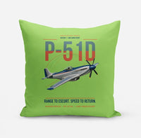 Thumbnail for P-51D Mustang design on light green pillow