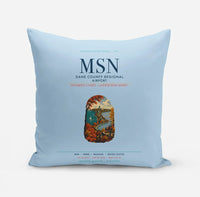 Thumbnail for Dane County Regional Airport Madison (MSN) design on light blue pillow