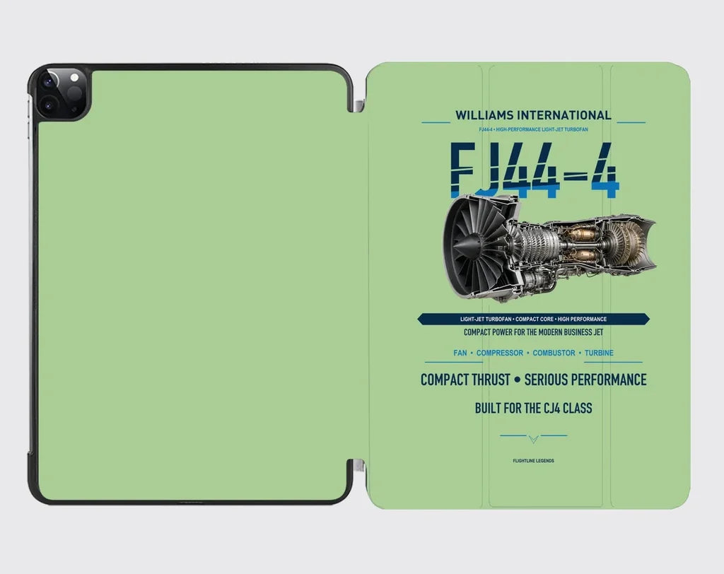 FJ44-4 design on light green ipad tablet case