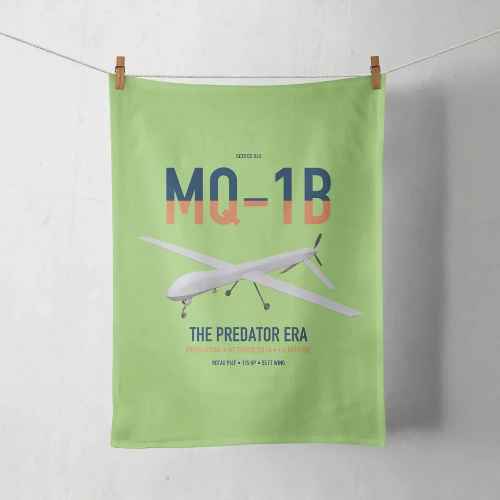 MQ-1B Predator design on light green towel