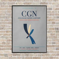 Thumbnail for Cologne Bonn Airport CGN vertical canvas print - framed - light gray background