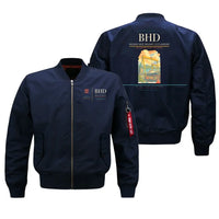 Thumbnail for George Best Belfast City Airport (BHD) design on blue bomber jacket