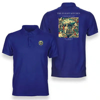 Thumbnail for VINTAGE G4092 - The Flight Kitchen - Double-Side Polo T-Shirt design on blue