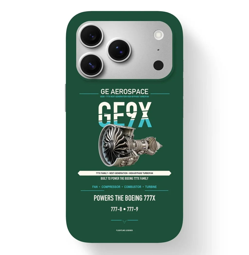 GE9X Case design on dark green iphone case