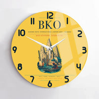 Thumbnail for Modibo Keita International Airport (BKO) design on yellow no frame wall clock