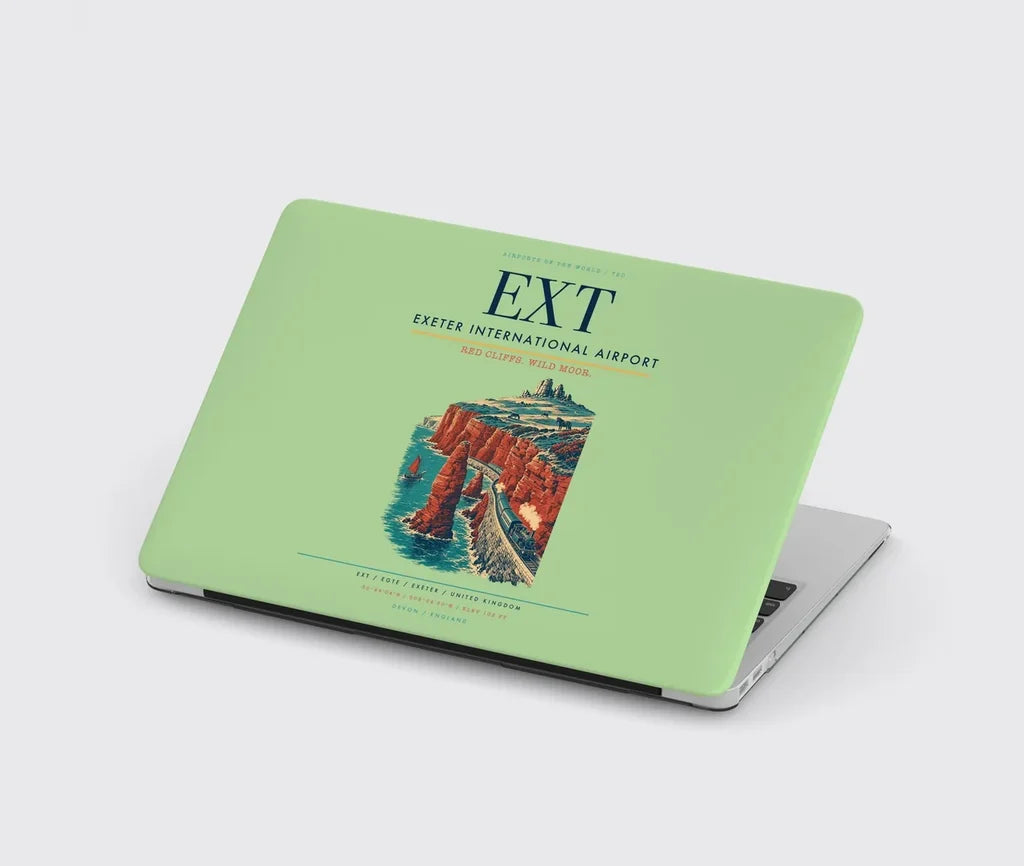 Exeter International Airport (EXT) design on light green MacBook case